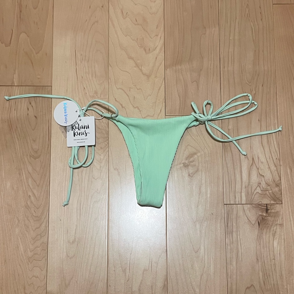 NWT kulani kinis thong tie side bikini bottoms size medium